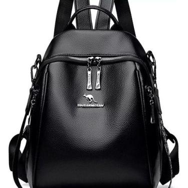 Imagem de Mochila Vintage Feminina De Couro Macio Antifurto De Ombro - SHOP  ALT