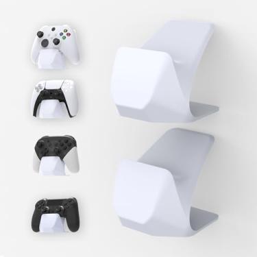 Imagem de PlayVital Pacote com 2 suportes universais de controle de jogos para ps5/4, suporte de controle de exibição para Xbox Series X/S, para Switch Pro, branco