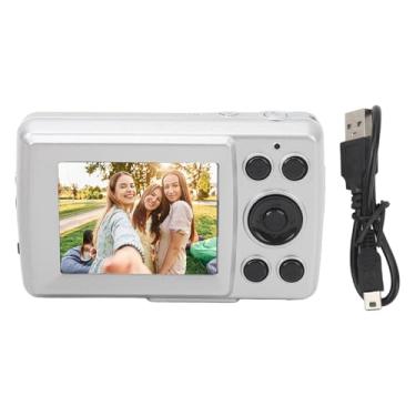 Imagem de Câmera digital HD de 16 megapixels, zoom digital 16X 1080P Câmera digital com foco automático de 16M, câmera portátil com tela LCD de 2,4 polegadas, câmera CCD prática adequada (Cinza Prateado)