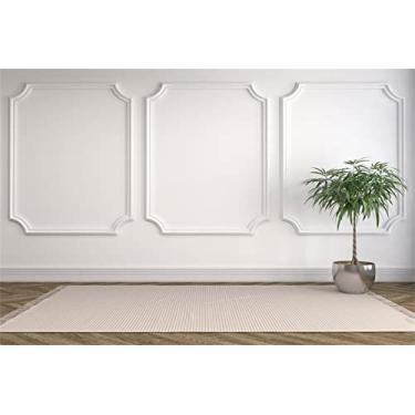 Imagem de Laeacco Pano de fundo de fotografia de parede branco ocidental, decorações de parede internas, tapete de ioga com foto de fundo para decoração de quarto para crianças, adultos, retrato, sessão de fotos, estúdio, adereços de vinil