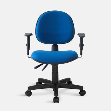 Imagem de Cadeira Executiva Turim Giratória Back com Braços Azul - Flex Cadeiras