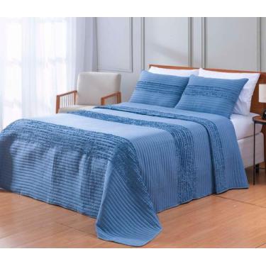 Imagem de Colcha Cobre Leito Casal 03 Peças C/ Porta Travesseiro Paris - Andreza