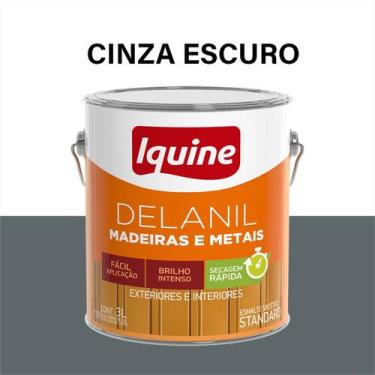 Imagem de Tinta Esmalte Madeira e Metais Ultra Resistivo 3L - Iquine, Cinza-Escu