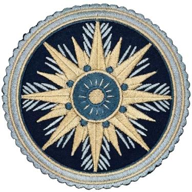 Imagem de Bússola de 8,89 cm | Aplique bordado para viajante, caminhada, escoteiro, explorador, aplique de viagem, aplique de passar a ferro/costurar em remendos para roupas, jeans, chapéu, mochilas, chapéus,