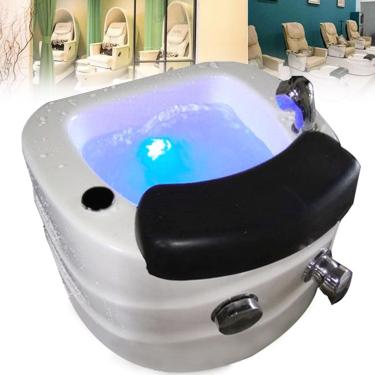 Imagem de Banheira de spa portátil para pedicure - banheira de spa para pés relaxantes com cadeira de acrílico, lavagem e massagem - ideal para uso em casa, salão de beleza - Tigela de pedicure com recursos de