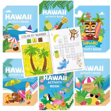 Imagem de BWkoss Summer Activity Books for Kids-24Pcs Summer Hawaii Mini Games Coloring Book Set Bulk Mazes Word Search Word Scramble Games Booklets for Summer Carnival Party Favor Goodie Bag Filler Supplies