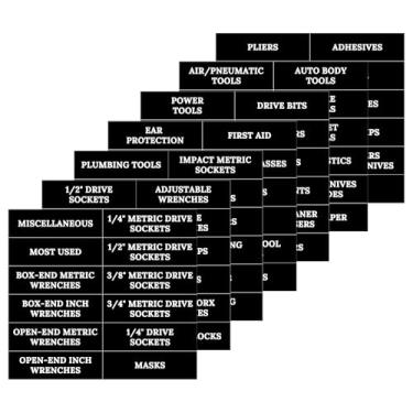 Imagem de Etiquetas de organização de caixa de ferramentas, 84 adesivos magnéticos para caixa de ferramentas, acessórios de caixa de ferramentas para gavetas de caixa de ferramentas, serve para todas as marcas