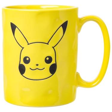 Imagem de Silver Buffalo Caneca amarela de cerâmica gravada Pokemon Pikachu, 500 ml