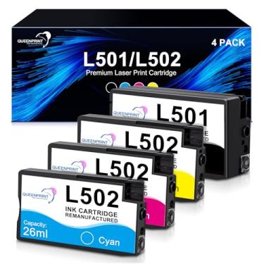 Imagem de QUEENPRINT High speed printing Cartuchos de tinta L501 L 501 compatíveis com impressora industrial de etiquetas coloridas Afinia L501 pacote com 4 (preto + amarelo + magenta + ciano)