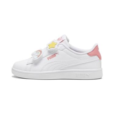 Imagem de PUMA Tênis infantil unissex Smash Hook and Loop, Puma Branco-maracujá, 13.5 Little Kid