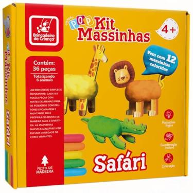 Imagem de Brincadeira de Criança Massa de Modelar Kit de Massinha Criativa 12 Cores Safári