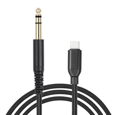 Imagem de Cabo TRS USB C para 1/4 de Polegada, Tipo C para 6,35 Mm Adaptador de áudio de 1/4 de Polegada Cabo Auxiliar de áudio Estéreo para Amplificador, Mixer, Alto-falante (3 metros/9,8