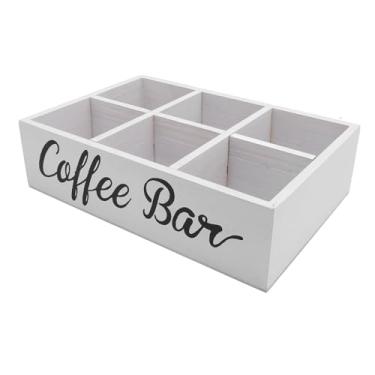 Imagem de Organizador de Estação de café de Madeira, Cesta de Armazenamento de Suporte para Cápsulas da Fazenda, Caixa Agitadora de chá e Açúcar Com Alça, Design Simples e Elegante e