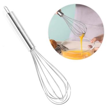 Imagem de Fue Batedor De Clara Ovo Bolo 30cm Foet Fouet Inox Pera Massas Reforçado Resistente Cremes Omeletes Profissional Misturador Mixer Aço Para Cozinha