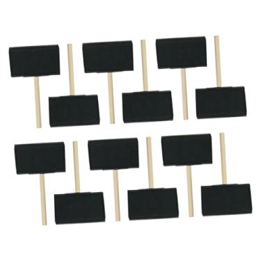 Imagem de shamjina Esponjas de pintura infantil com cabo de madeira, ferramentas de pintura diy, conjunto de pincéis de espuma para vernizes, meninas, meninos, pintura, 10cm