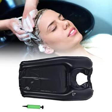 Imagem de Tigela de Shampoo Inflável, Estação de Lavagem de Cabelo de Shampoo Leve Dobrável Com Bomba de Inflador, Bandeja de Lavagem de Cabelo Portátil para Idosos, Deficientes, Grávidos