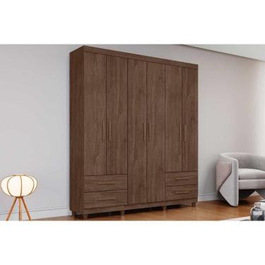 Imagem de Guarda Roupa Casal 6 Portas E 4 Gavetas C- Pés Canadá Plus Cacau - Conquista
