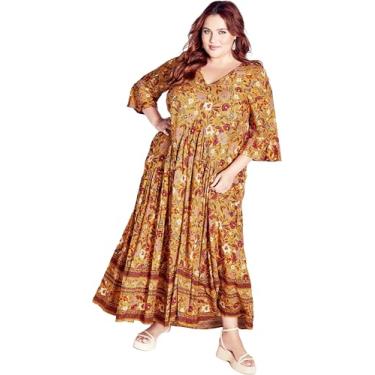 Imagem de LORALETTE Vestido feminino plus size Valerie, Momento pêssego, 48