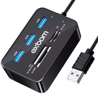 Imagem de Cabo Hub Usb 2.0 Notebook Pc Computador Micro Sd Multi Porta Leitor Di
