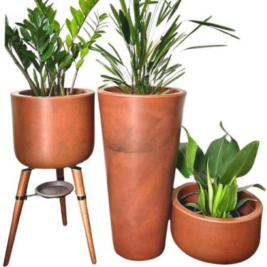 Imagem de Kit 3 Vasos de Planta Decoração Externa Área Gourmet e Lazer - Alpe & 