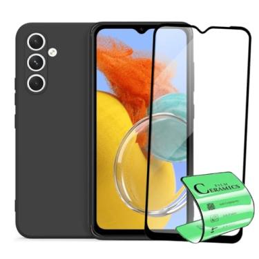 Imagem de Kit Película Premium 9D Cerâmica e Capa Capinha VELUDO preta Compatível Com Samsung Galaxy M14 5G