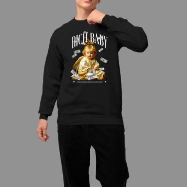 Imagem de Moletom Gola Careca Basico Masculino Casual Moda De Rua Inverno Blusa 