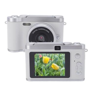 Imagem de Câmera Digital para Fotografia, 48MP HD Digital Point e Shoot Camera Com 8x Digital Zoom Anti Shake, Câmera Compacta de Foco Automático de Lente Dupla para Adolescentes (Prata)