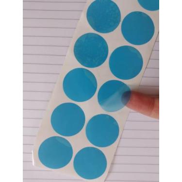 Imagem de 1000 Etiquetas Lacre Selo Adesivo Bolinha Transp. Azul 4 cm - Teodoro 