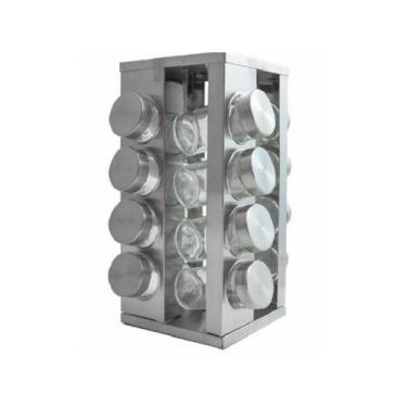 Imagem de Porta Temperos Giratório Inox 16 Potes 3101 - Hypem