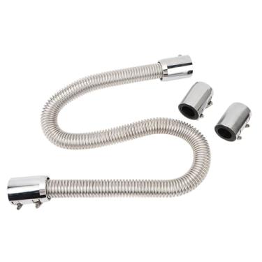 Imagem de Mangueira de radiador flexível, boa vedação, eficiente, 122 cm, kit de mangueira de dissipação de calor universal de aço inoxidável para pescoços de radiador de 3,5 cm (prata)
