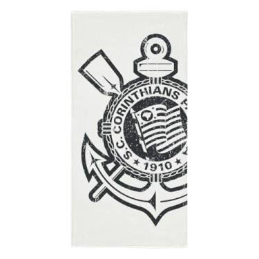 Imagem de Toalha de Time Praia E Piscina, Licenciada, Aveludada, 1,40mx70cm, Altihaus, Secagem R�pida, Macio - Lepper (Corinthians I)