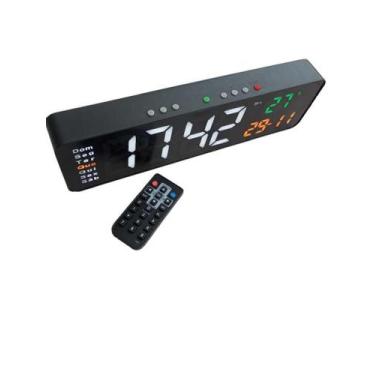 Imagem de Cronômetro e Relógio led controle remoto-branco - telintec