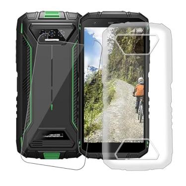 Imagem de AQGGIIXY Capa de telefone para Doogee S41 Max (5,5 polegadas) capa com 1 x película protetora de vidro temperado, TPU macio fino [à prova de choque X anti-amarelamento] capa transparente, para Doogee