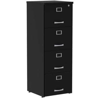 Imagem de Armário De Arquivo Oficio Pe25 Pandin 45,70 Cm (Largura) Em Mdp Liso Preto 4 Gavetas