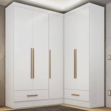 Imagem de Quarto Modulado de Canto 3 Peças 5 Portas 2 Gavetas Smart Plus