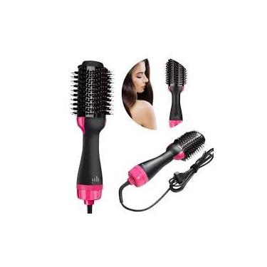 Imagem de Escova Secadora 4 Em 1 Profissional 1200w - Alisa, Seca e Ondula Cabelo - Prancha Elétrica Multiuso 220V - Prático e Eficiente para Todos os Tipos de Cabelo