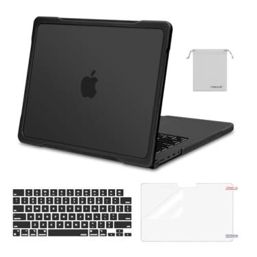 Imagem de MOSISO Compatível com MacBook Pro de 14 polegadas 2025-2021 M5 M4 M3 M2 M1 A3434 A3112 A3185 A3401 A2918 A2992 A2779 A2442, capa rígida antiarranhões e película de TPU Película de tela e bolsa Preto