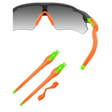 Imagem de HILEEN Óculos de sol de substituição verde brilhante para óculos de sol Oakley Radar EV Path Pitch Advancer - laranja