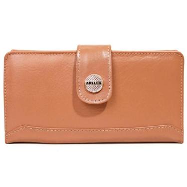Imagem de Carteira Feminina de Couro Artlux 075, Amêndoa