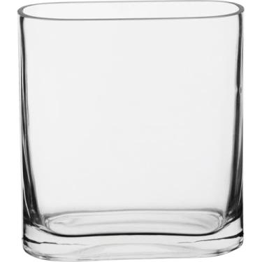 Imagem de VASO DECORATIVO ENFEITE CASA VIDRO 19x17x8cm TRANSPARENTE