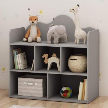 Imagem de Estante Decorativa com 5 Nichos 0933 100% MDF Nuvem Genialflex, Fendi