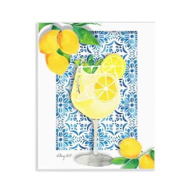 Imagem de Stupell Industries Arte de placa de parede de bebida limoncello mediterrânea, design por Hillary Holt, 28 x 35 cm