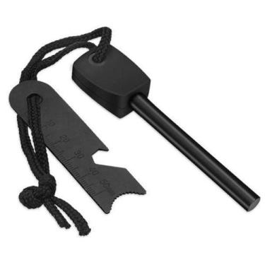 Imagem de Pederneira Magnésio Acendedor De Fogo com Régua Sobrevivência Camping 