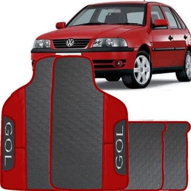 Imagem de Lindo jogo tapete 4 peças carro automotivo  na cor vermelho volkswagen