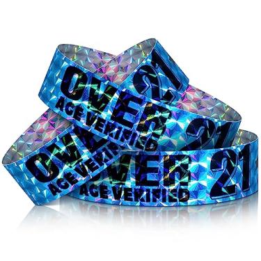 Imagem de 500 peças mais de 21 pulseiras holográficas para eventos, pulseiras de plástico para festas, pulseiras impermeáveis para eventos e shows, 25 x 1.91 cm / 9.84 x 0.75 inches, Plástico