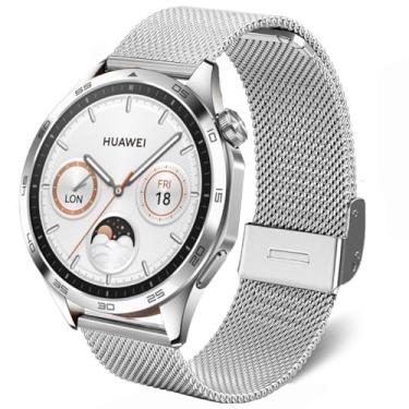Imagem de DEALELE Pulseiras compatíveis com Galaxy Watch de 46 mm/Galaxy Watch 3 de 45 mm, pulseira de malha de metal de aço inoxidável de 22 mm para Samsung Gear S3 Frontier/Classic/Huawei Watch GT2 de 46 mm,