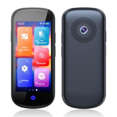 Imagem de Dispositivo tradutor de idiomas, Tradutor de voz bidirecional em tempo real 2024, dispositivo tradutor HD de 4 polegadas sem necessidade de WiFi com tradutor instantâneo online/offline/foto/texto com