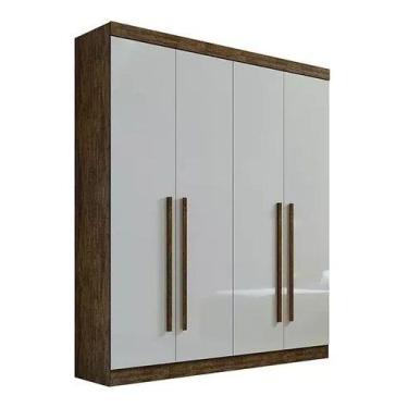 Imagem de Guarda Roupa Da Vinci Plus 4 Pts Castanho Off White Mdf D'doro - D'Dor