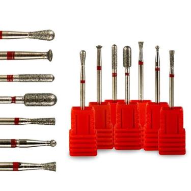 Imagem de Kit 7 Brocas de 1 a 7 Diamantada Manicure Lixadeira Unhas - Arte Seduç