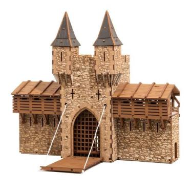 Imagem de Quebra-cabeça de madeira 3D Barbican P Castle Gate 28cm 28mm Scale - I